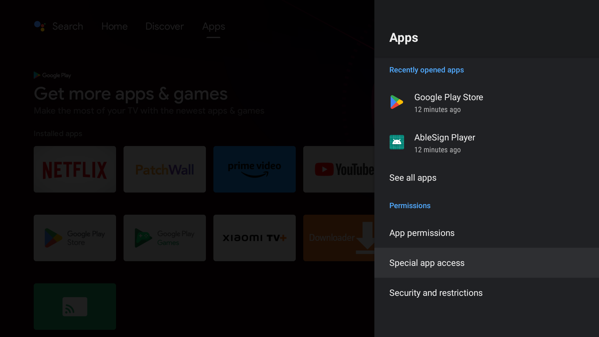 android app special access