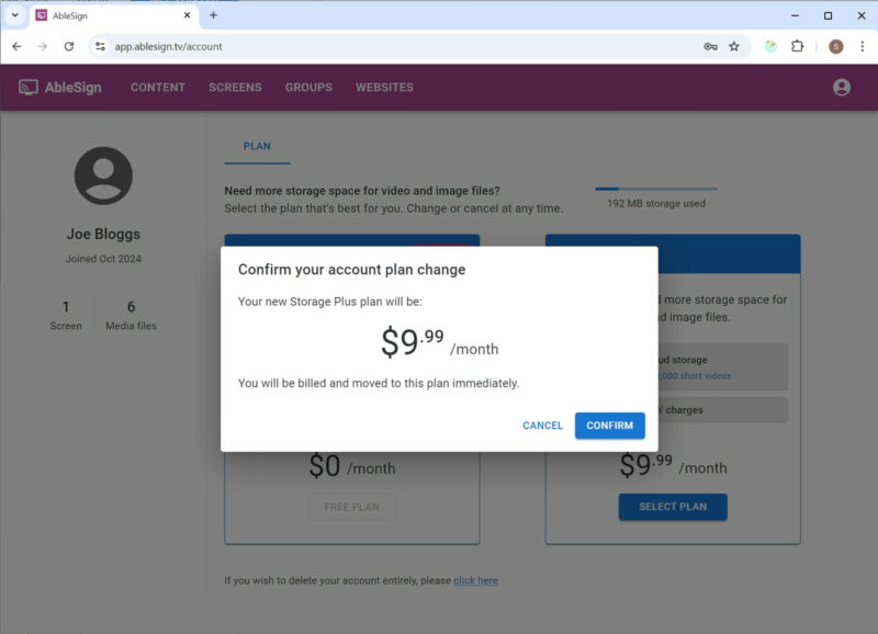 STORAGE NOT UPDATED AFTER PURCHASE visual data 2