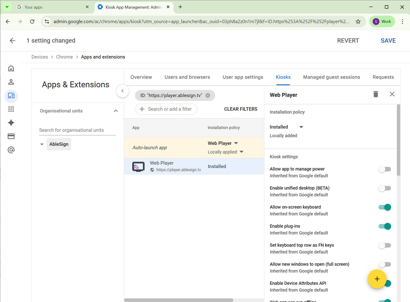 setup digital signage on chromeos