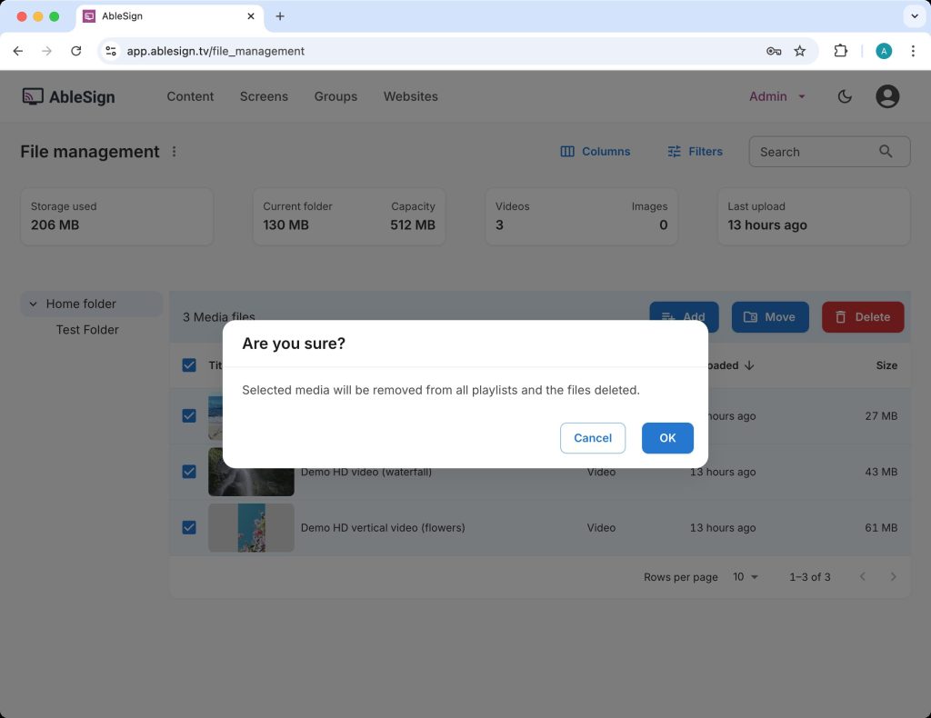 Remove Files Example Ui How to move or delete multiple files in your content library
