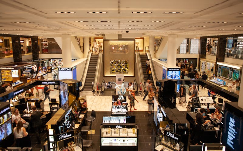 Retail department store interior