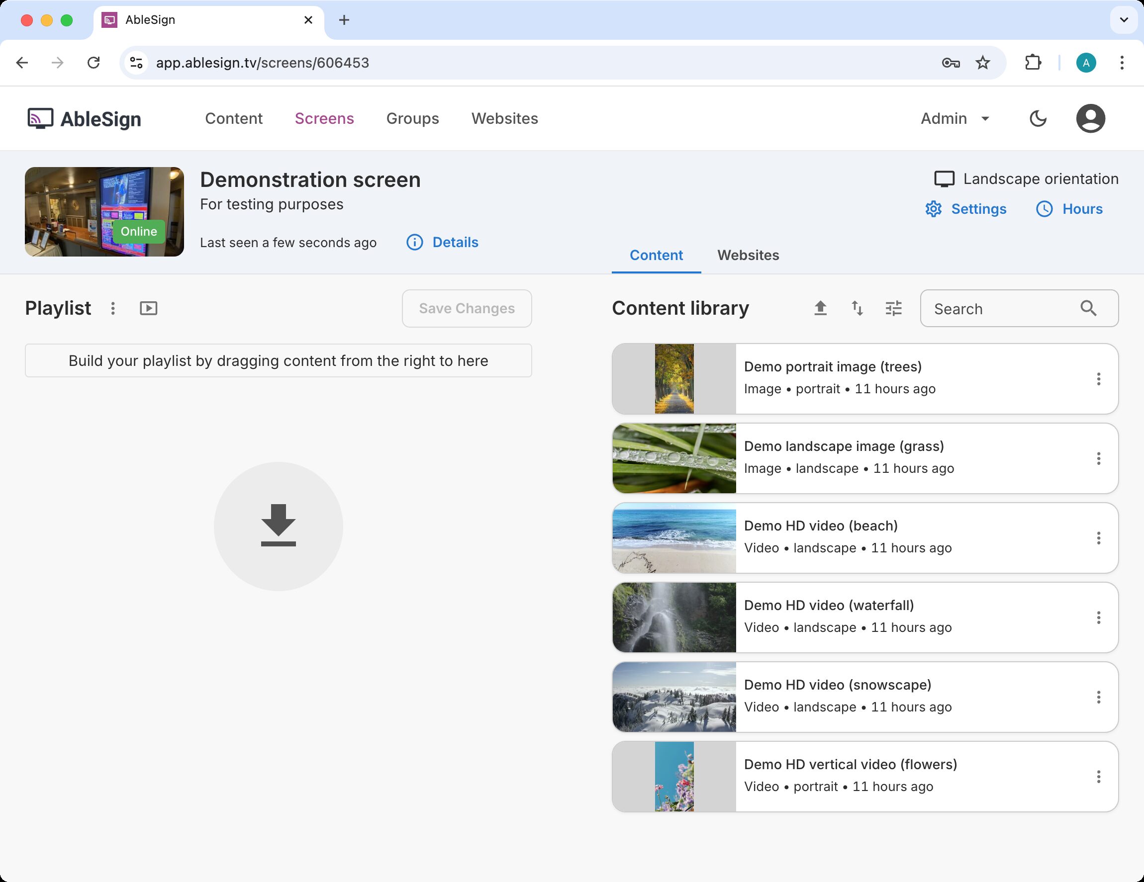 digital sign screen management