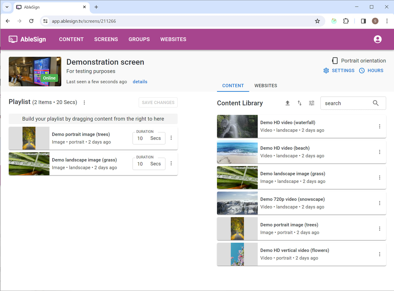 digital signage home