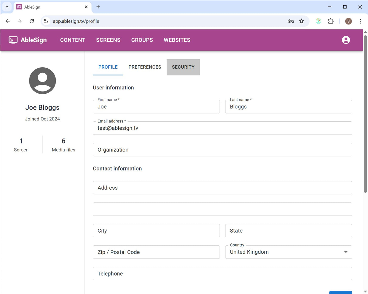 digital signage two factor security