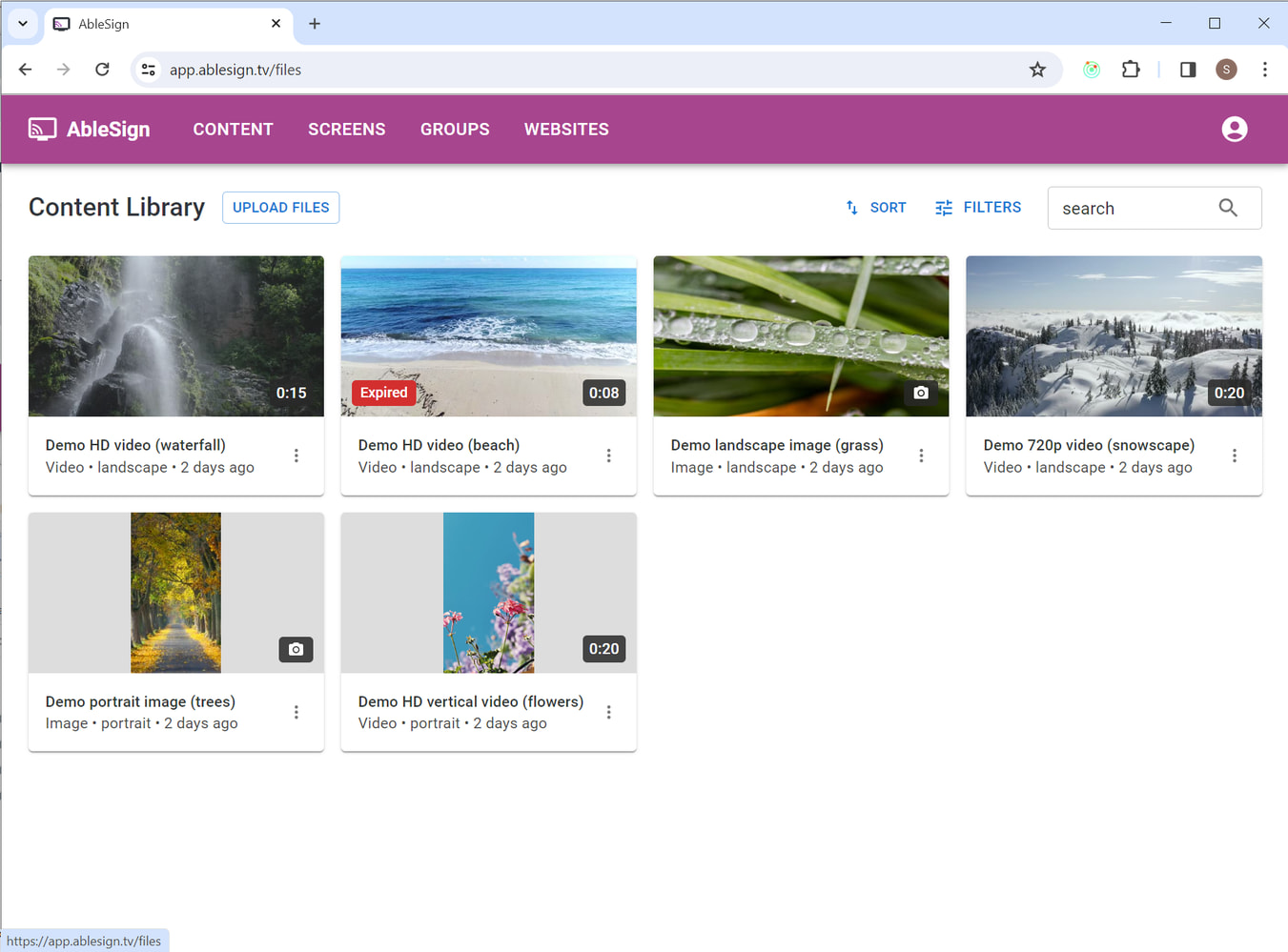 expired digital signage content