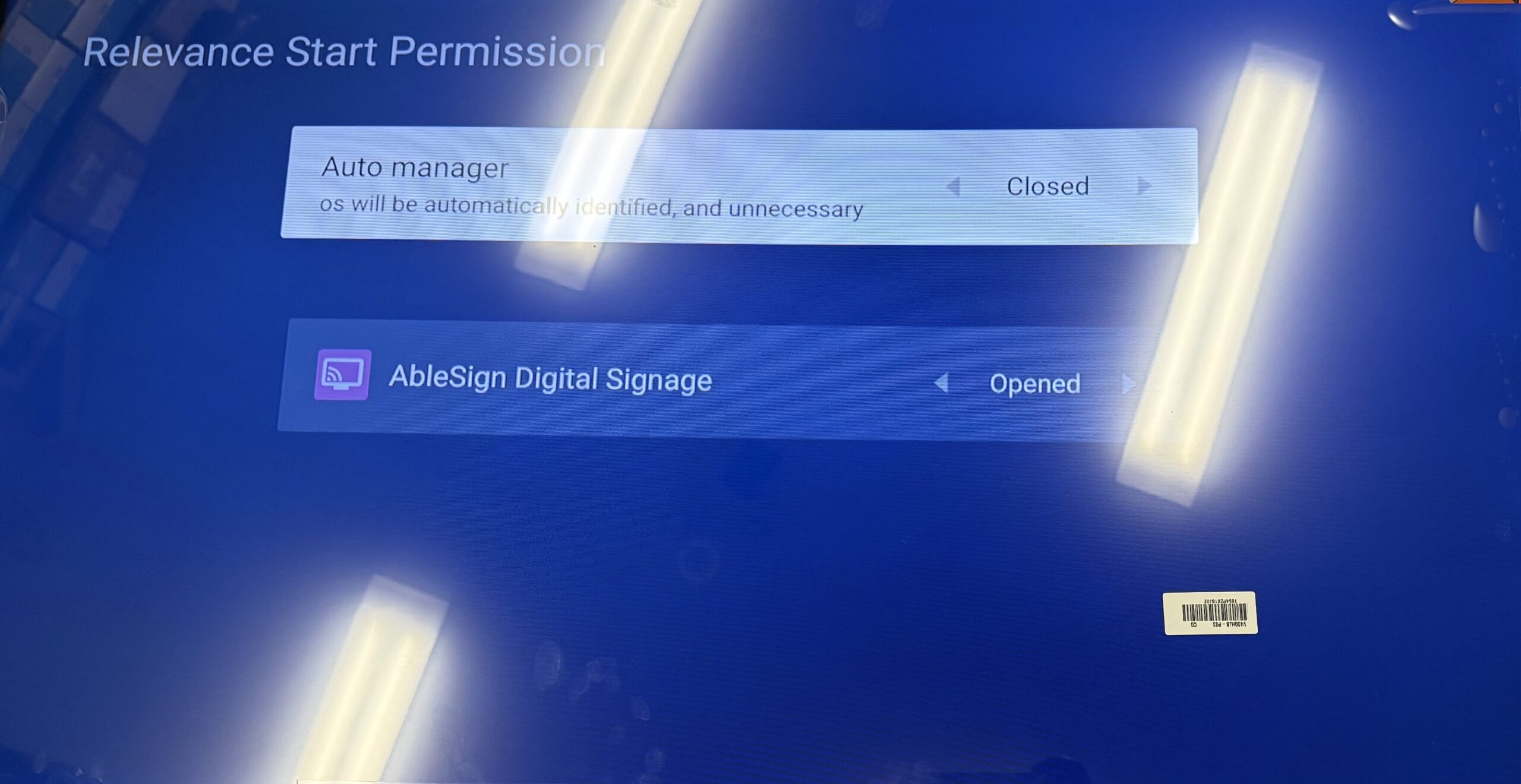 TCL relevance start permission settings