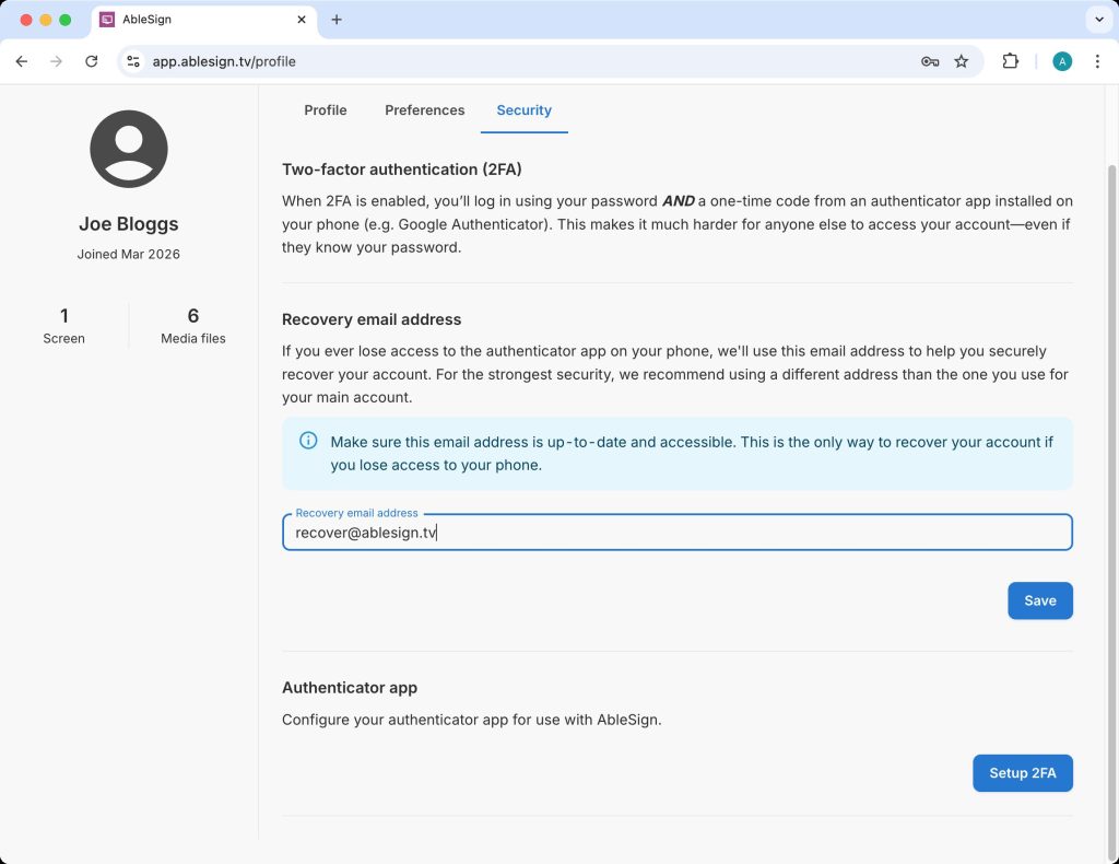 How to enable two-factor authentication (2FA)