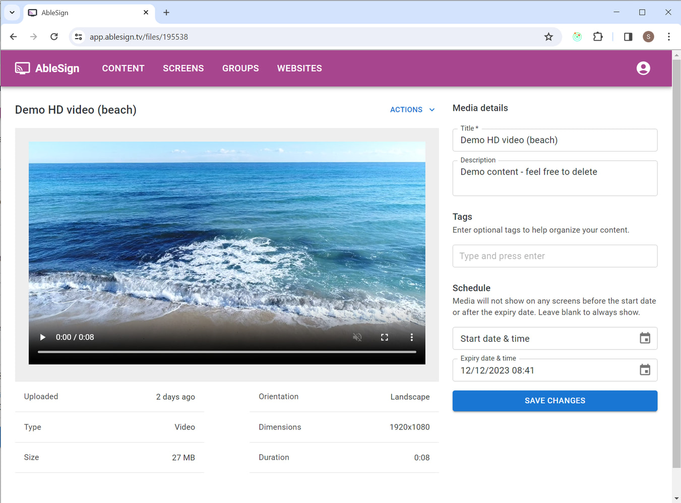 expiry date for signage