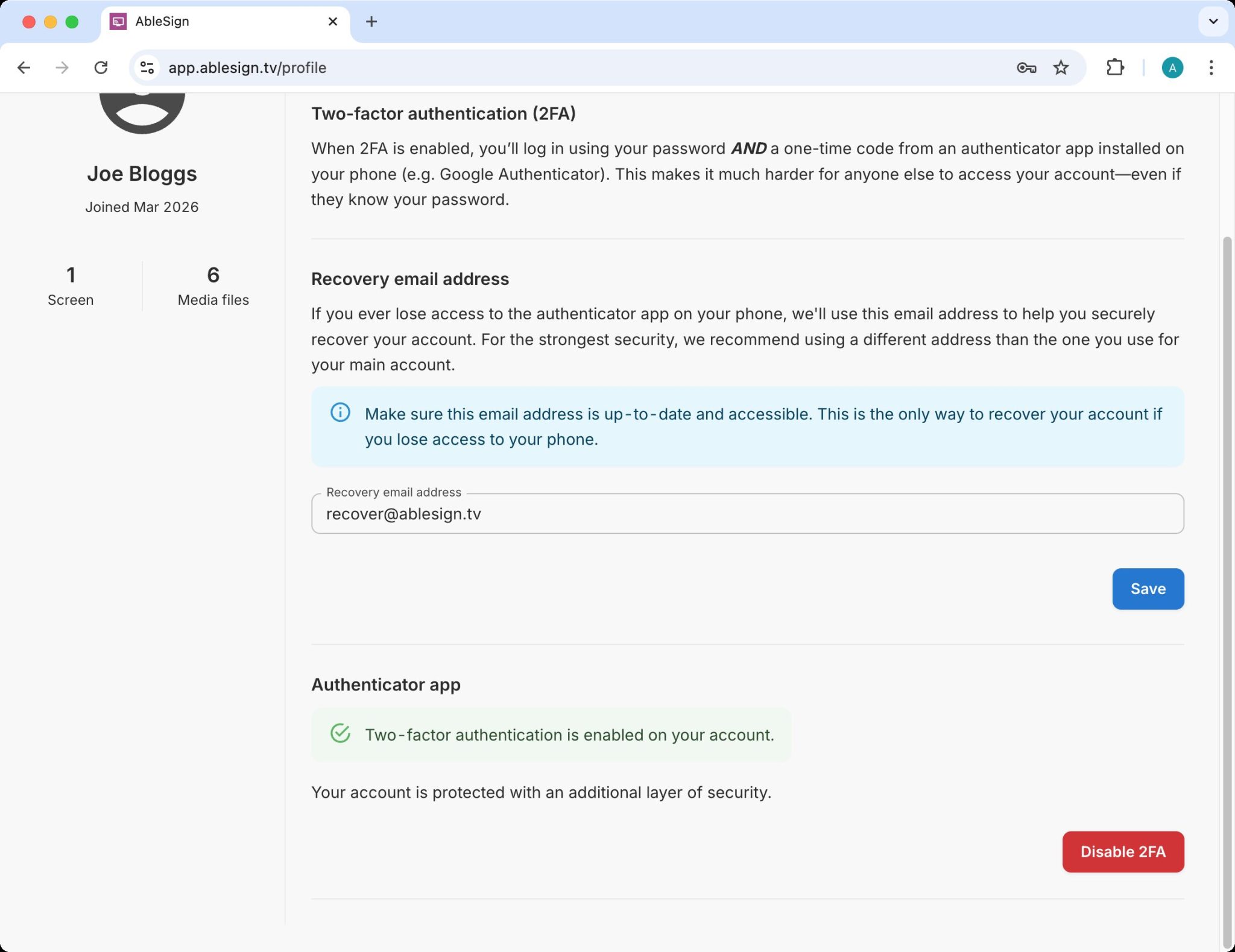 How to enable two-factor authentication (2FA)